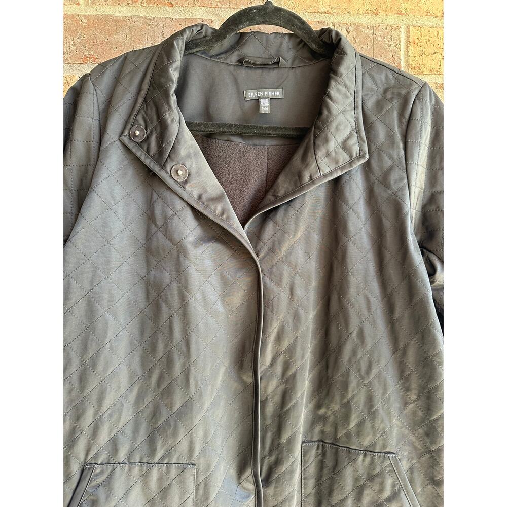 Elieen Fisher Quilted Black Jacket Size M - Picture 3 of 8